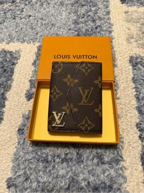 Louis Vuitton Monogram Canvas LV Initials Card Holder - Brown